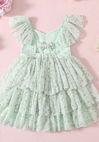 Load image into Gallery viewer, Kids little girls Rosie Floral Luxe Party Dress - Mint (pre order) - Fox Baby &amp; Co
