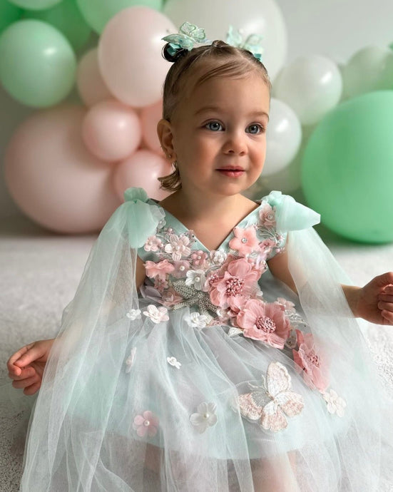 Primrose Butterfly Luxe Little Girls Tulle Dress - Mint (pre order) - Fox Baby & Co