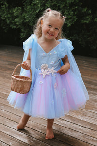 Mermaid Ocean Luxe Little Girls Tulle Dress - Blue - Fox Baby & Co