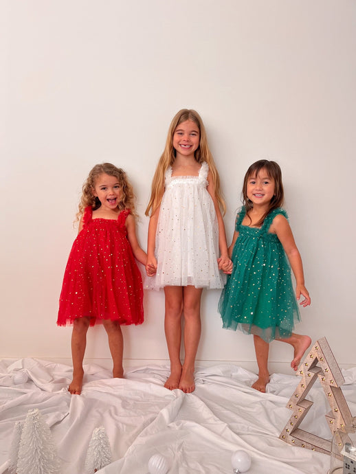 Little Girls Christmas Sparkle Tulle Dress (pre order) - Fox Baby & Co