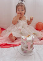 Load image into Gallery viewer, Arabella Garden Floral Tulle Birthday Dress - White (pre order) - Fox Baby &amp; Co
