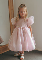 Load image into Gallery viewer, Flowergirl Kids Bonnie Puff Sleeve Party Dress - Dusty Rose (pre order)
