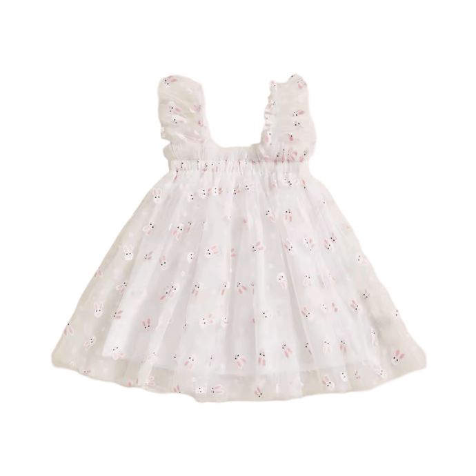 Baby Girl Easter Bunny Tulle Dress - White - Fox Baby & Co