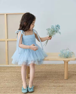 Kids little girls Ballerina Pearl Dress - Blue (limited edition) - Fox Baby & Co