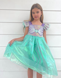 Wonderland Mermaid Princess Birthday Party Dress - Green - Fox Baby & Co