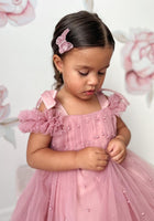Load image into Gallery viewer, Kids little girls Valencia Pearl Luxe Party Dress - Dusty Rose (pre order) - Fox Baby &amp; Co
