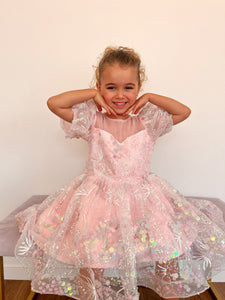 Enchanted Mermaid Sequins Luxe Tulle Dress - Pink (preorder) - Fox Baby & Co