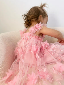 French Floral Fairy Tulle Dress - Musk Pink - Fox Baby & Co