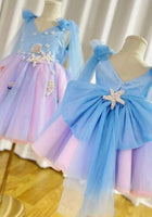 Load image into Gallery viewer, Mermaid Ocean Luxe Little Girls Tulle Dress - Blue - Fox Baby &amp; Co
