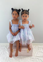 Load image into Gallery viewer, 1st Birthday Kids little girls Arabella Tulle Fairy Birthday Dress - Blue - Fox Baby &amp; Co
