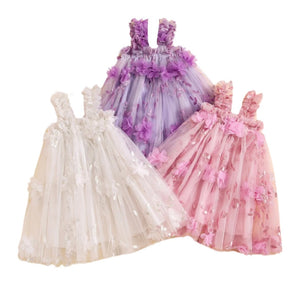 French Floral Fairy Tulle Dress - Musk Pink - Fox Baby & Co