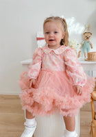 Load image into Gallery viewer, Little girl Rosie Tutu Birthday Party Long Sleeve Dress - Fox Baby &amp; Co
