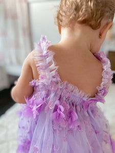 French Floral Fairy Tulle Dress - Purple - Fox Baby & Co