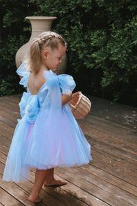 Mermaid Ocean Luxe Little Girls Tulle Dress - Blue - Fox Baby & Co