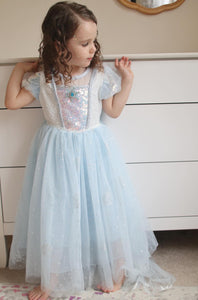 Sapphire Fairyfloss Princess Birthday Party Dress with cape - Fox Baby & Co