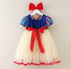 Classic Snow White Princess Birthday Party Dress Costume & Headband - Fox Baby & Co