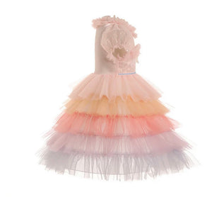 Kid little girl Pastel Rainbow Ombré Princess Tulle Dress (Pre order) - Fox Baby & Co