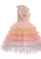 Load image into Gallery viewer, Kid little girl Pastel Rainbow Ombré Princess Tulle Dress (Pre order) - Fox Baby &amp; Co
