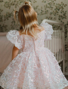 Kids girls Enchanted Dreams Butterfly Sequins Tulle Dress - Pink (pre order) - Fox Baby & Co