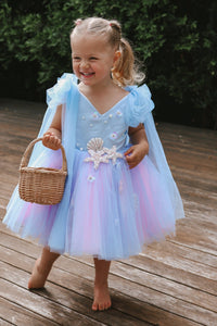 Mermaid Ocean Luxe Little Girls Tulle Dress - Blue - Fox Baby & Co