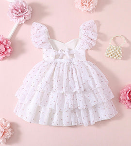 Kids little girls Rosie Floral Luxe Party Dress - White (pre order)