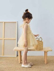 Kids little girls Ballerina Pearl Dress - Gold (limited edition) - Fox Baby & Co