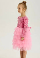 Load image into Gallery viewer, Pink Winter Wonderland Frill Tutu Long Sleeve Dress - Fox Baby &amp; Co
