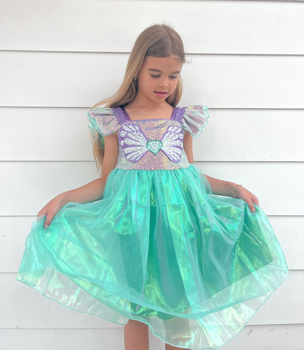 Wonderland Mermaid Princess Birthday Party Dress - Green - Fox Baby & Co