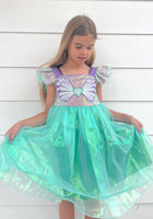 Load image into Gallery viewer, Wonderland Mermaid Princess Birthday Party Dress - Green - Fox Baby &amp; Co
