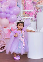 Load image into Gallery viewer, Iris Butterfly Luxe Little Girls Tulle Dress - Lilac - Fox Baby &amp; Co
