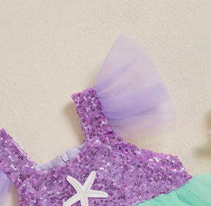 Baby Girl Ariel Mermaid Tutu Romper (pre order) - Fox Baby & Co