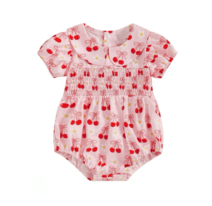 Cherry Daisy Days Romper (pre order) - Fox Baby & Co