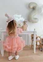 Load image into Gallery viewer, Little girl Rosie Tutu Birthday Party Long Sleeve Dress - Fox Baby &amp; Co
