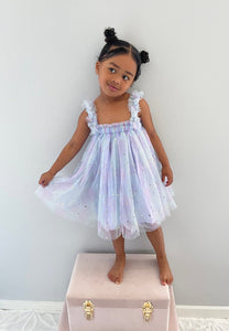 1st Birthday Kids little girls Arabella Tulle Fairy Birthday Dress - Blue - Fox Baby & Co