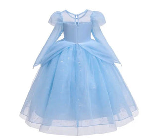 Blue Wonderland Princess Birthday Long Sleeve Party Dress Costume - Fox Baby & Co