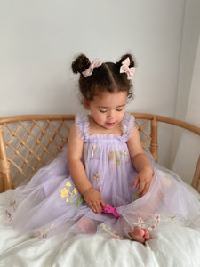 Arabella Garden Floral Tulle Birthday Dress - lilac - Fox Baby & Co