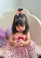 Load image into Gallery viewer, Baby Girl Valentine Tiny Hearts Tutu Romper &amp; Bow (pre order) - Fox Baby &amp; Co
