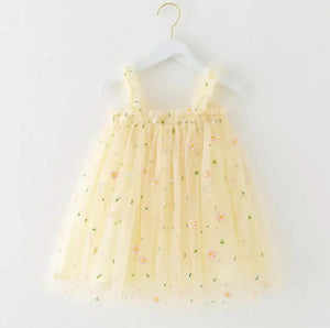 Arabella Spring Daisy Tulle Birthday Dress (pre order) - Fox Baby & Co