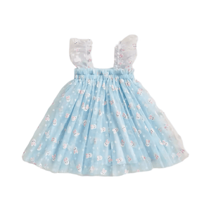 Baby Girl Easter Bunny Tulle Dress - Blue - Fox Baby & Co