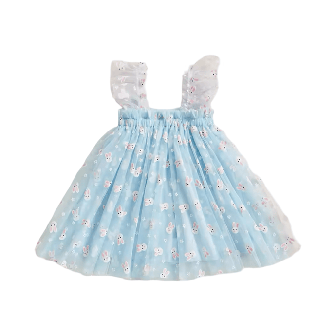 Baby Girl Easter Bunny Tulle Dress - Blue - Fox Baby & Co