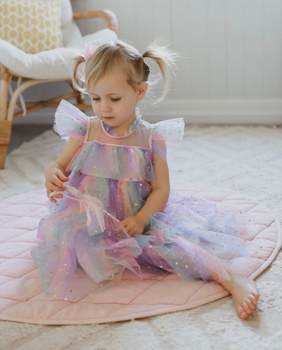 Enchanted Tulle Princess Tulle Birthday Dress Pink Rainbow - Fox Baby & Co