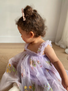 Arabella Garden Floral Tulle Birthday Dress - lilac - Fox Baby & Co