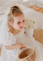 Load image into Gallery viewer, Kid little girl Pearl Flower girl Tulle Dress with matching hair bow - Fox Baby &amp; Co
