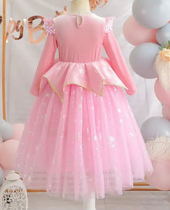 Enchanted Pink Princess Birthday Long Sleeve Party Dress Costume - Fox Baby & Co