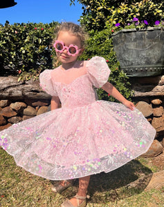 Enchanted Mermaid Sequins Luxe Tulle Dress - Pink (preorder) - Fox Baby & Co