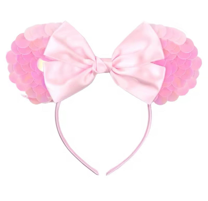 Mermaid Bow Animal Ears Headband - Pink (pre order) - Fox Baby & Co