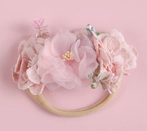 Pink Floral Baby Headband - Fox Baby & Co