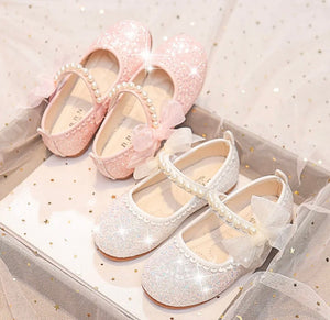 Little Bow Pearl Princess Birthday Girl Mary Jane Shoe (pre order) - Fox Baby & Co