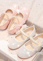 Load image into Gallery viewer, Little Bow Pearl Princess Birthday Girl Mary Jane Shoe (pre order) - Fox Baby &amp; Co
