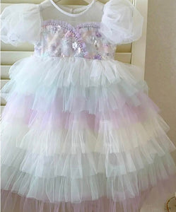 Kid little girl Mermaid Dreaming Ombré Tulle Party Dress (Pre order) - Fox Baby & Co